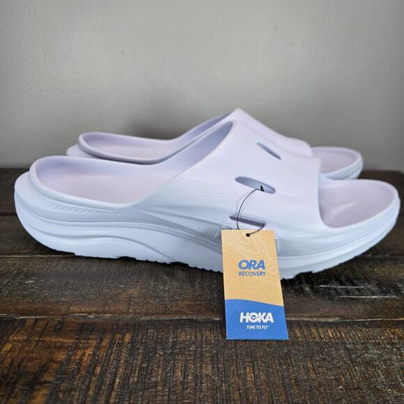NEW HOKA One One Ora Recovery Slides 3 Mens Size 14 Beach Sandals Purple main image 4